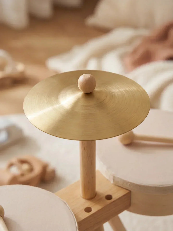 Juguete de percusión infantil de madera, batería educativa para pequeños músicos en casa.