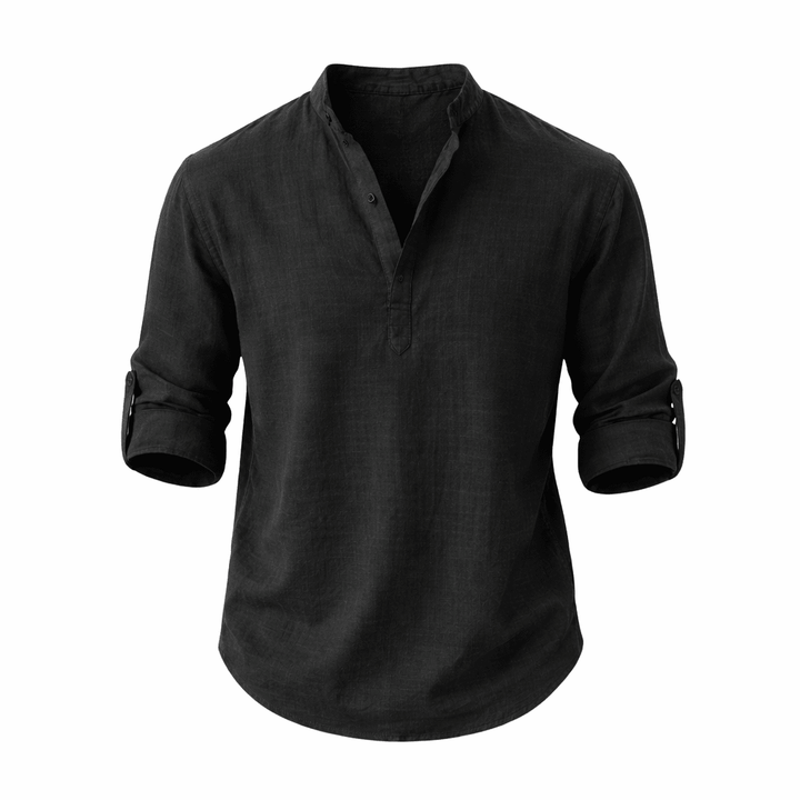 Camisa masculina de verano, corte holgado, material transpirable. Confort y estilo relajado para hombre.
