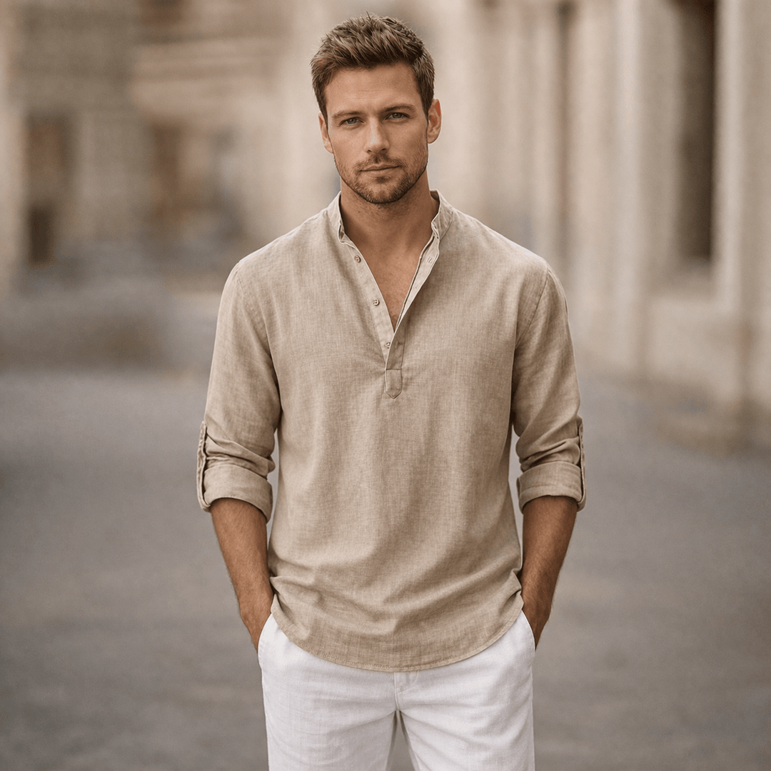 Camisa masculina aireada y cómoda, perfecta para la frescura del verano. Estilo casual y moderno para hombre.