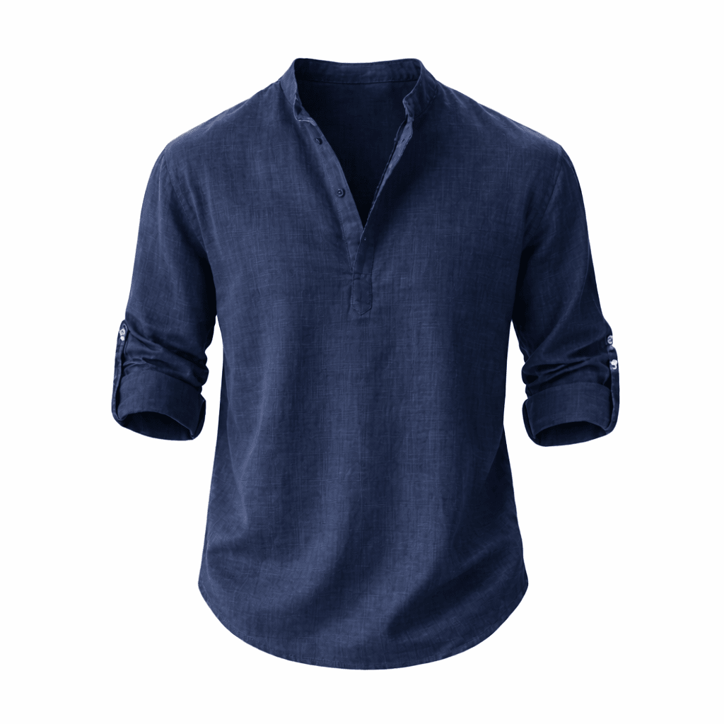 Estilo relajado: camisa de hombre transpirable, de algodón, para confort diario y moda de verano masculina.