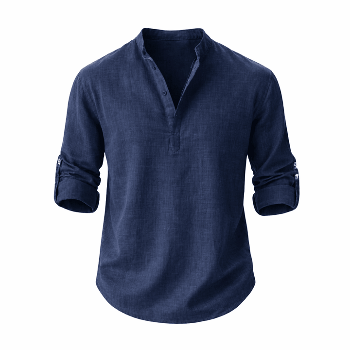 Estilo relajado: camisa de hombre transpirable, de algodón, para confort diario y moda de verano masculina.
