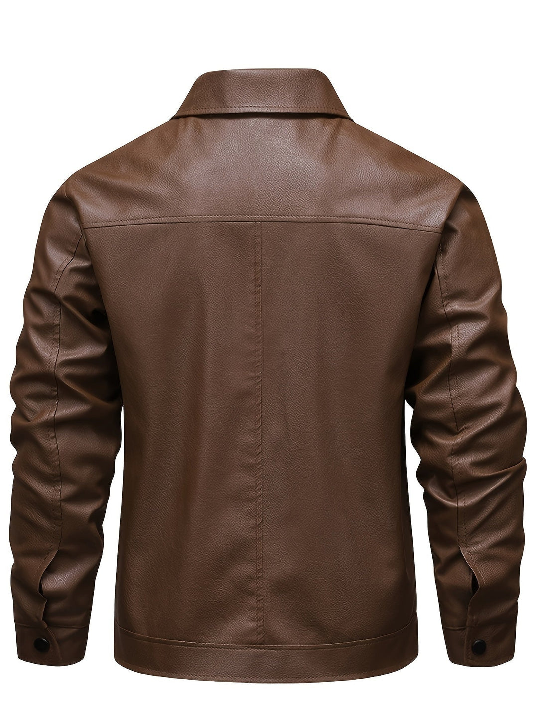 Chaqueta de cuero genuino, corte motero moderno para hombre, moda urbana.