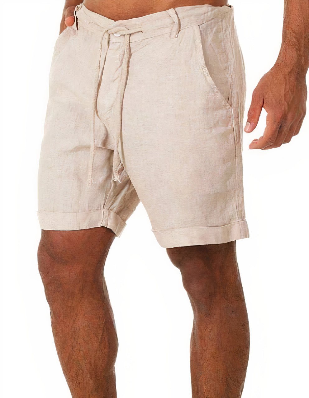 Pantalones cortos de lino cómodos y frescos, perfectos para la moda de verano masculina.