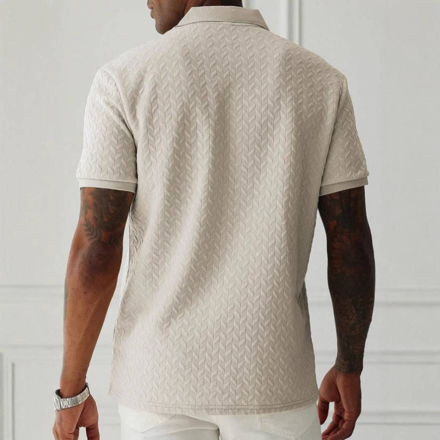 Polo de verano para hombre, manga corta, diseño texturizado. Ropa fresca y cómoda para el día a día.