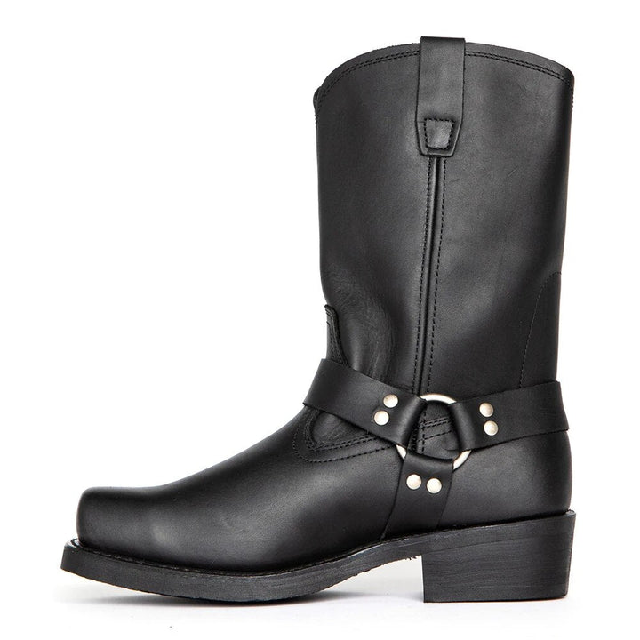 Botas cowboy de hombre marrones o negras con hebilla, ideales para moda masculina y estilo western.