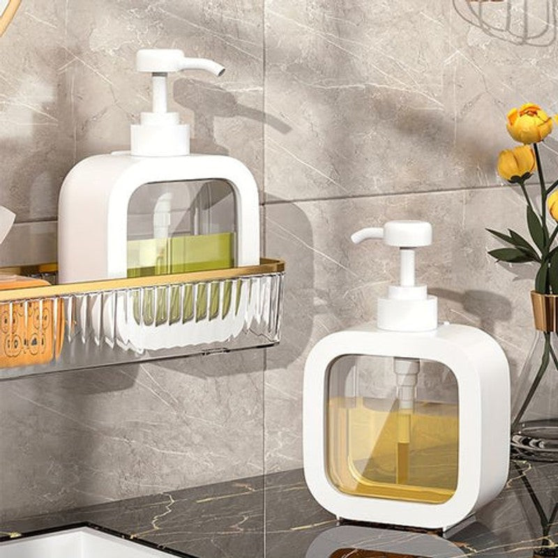 Dispensador de jabón para hogar. Diseño escandinavo funcional con ventana para ver el nivel de líquido.
