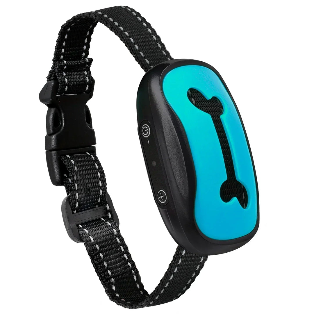 Detalle del sensor del collar antiladridos inteligente, detección precisa de ladridos.
