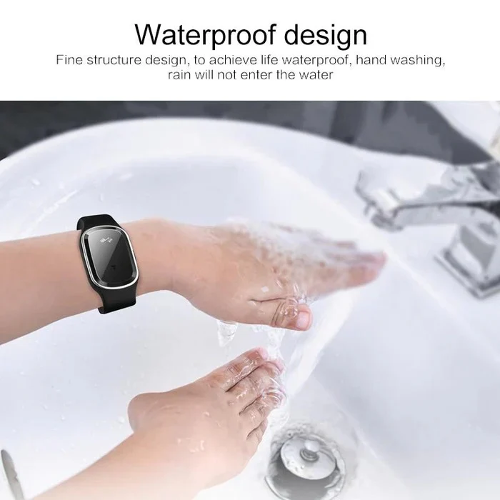 Pulsera portátil para repeler mosquitos, ideal para el brazo, con tecnología ultrasónica en exteriores.