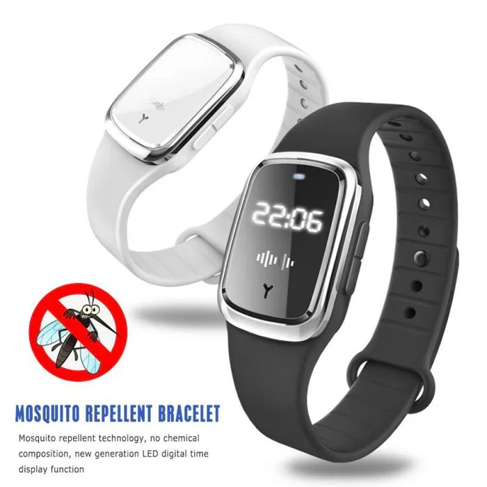 Pulsera ultrasónica antimosquitos, elegante y discreta, para un verano libre de picaduras.