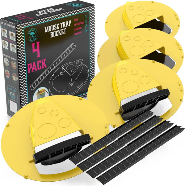 Trampas automáticas para ratones con tapa de cubo. Control de plagas eficaz y no tóxico para hogar/exterior.