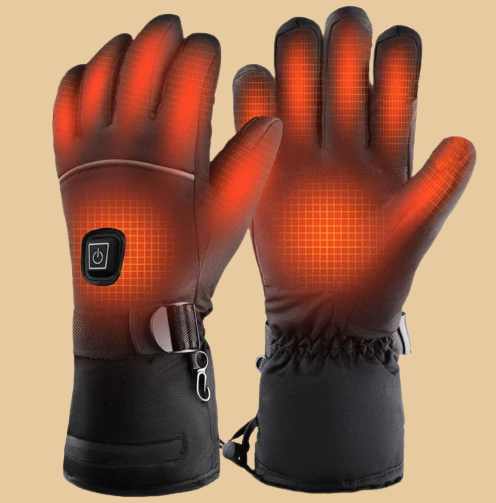 Guantes calefactables unisex recargables premium para invierno. Ideales para frío extremo y deportes al aire libre.