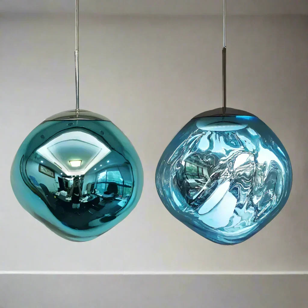 Colgante de techo minimalista con esfera de cristal, estilo escandinavo, luz ideal para comedor.