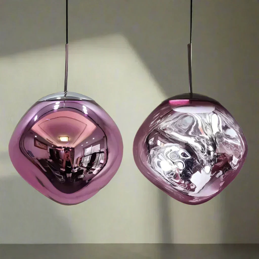 Luz de techo colgante de cristal transparente, estilo escandinavo, diseño moderno para interiores.