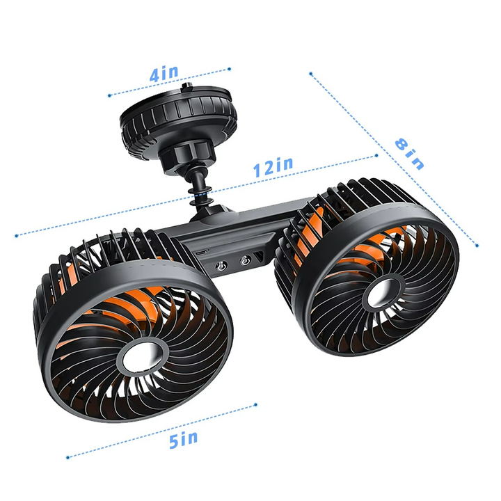 Ventilador de coche inalámbrico AeroBreeze con batería, 3 velocidades, ideal para enfriamiento portátil en verano.