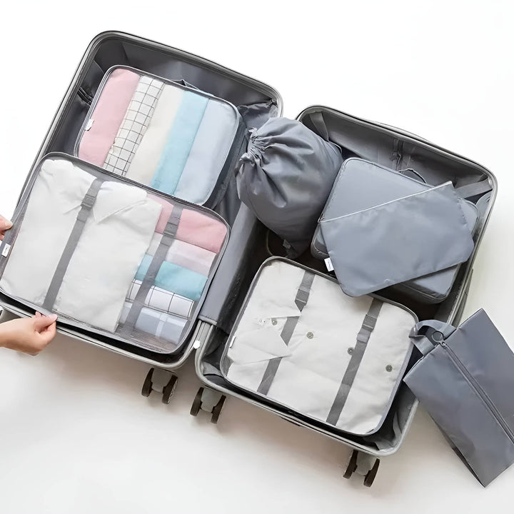 Accesorios de viaje unisex: set de cubos de empaque versátil para organizar ropa, zapatos y artículos personales.