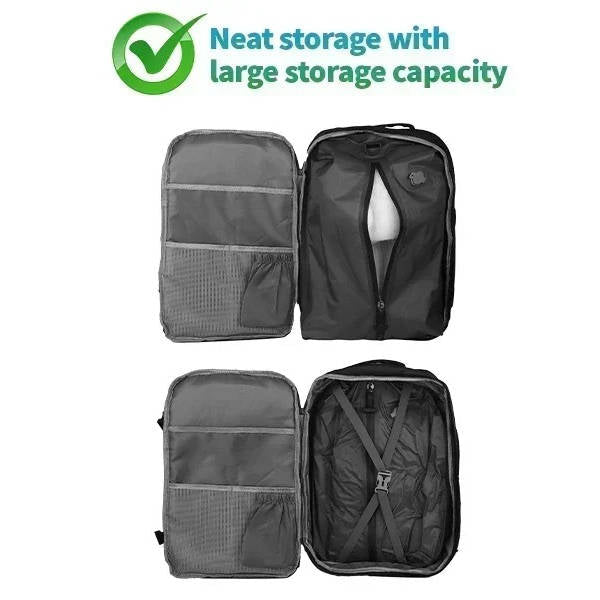 Bomba de vacío de viaje con linterna de emergencia integrada. Ideal para camping, vacaciones y situaciones inesperadas.