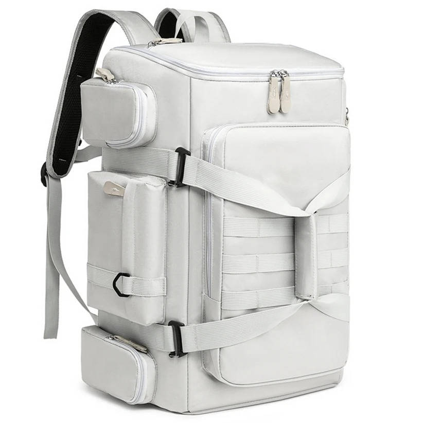 Mochila de viaje unisex impermeable, cómoda y duradera, con gran capacidad para laptop y organización.