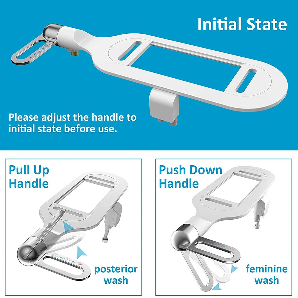 Bidet con boquilla dual retráctil para inodoro, ofrece frescura y una limpieza superior en el baño.