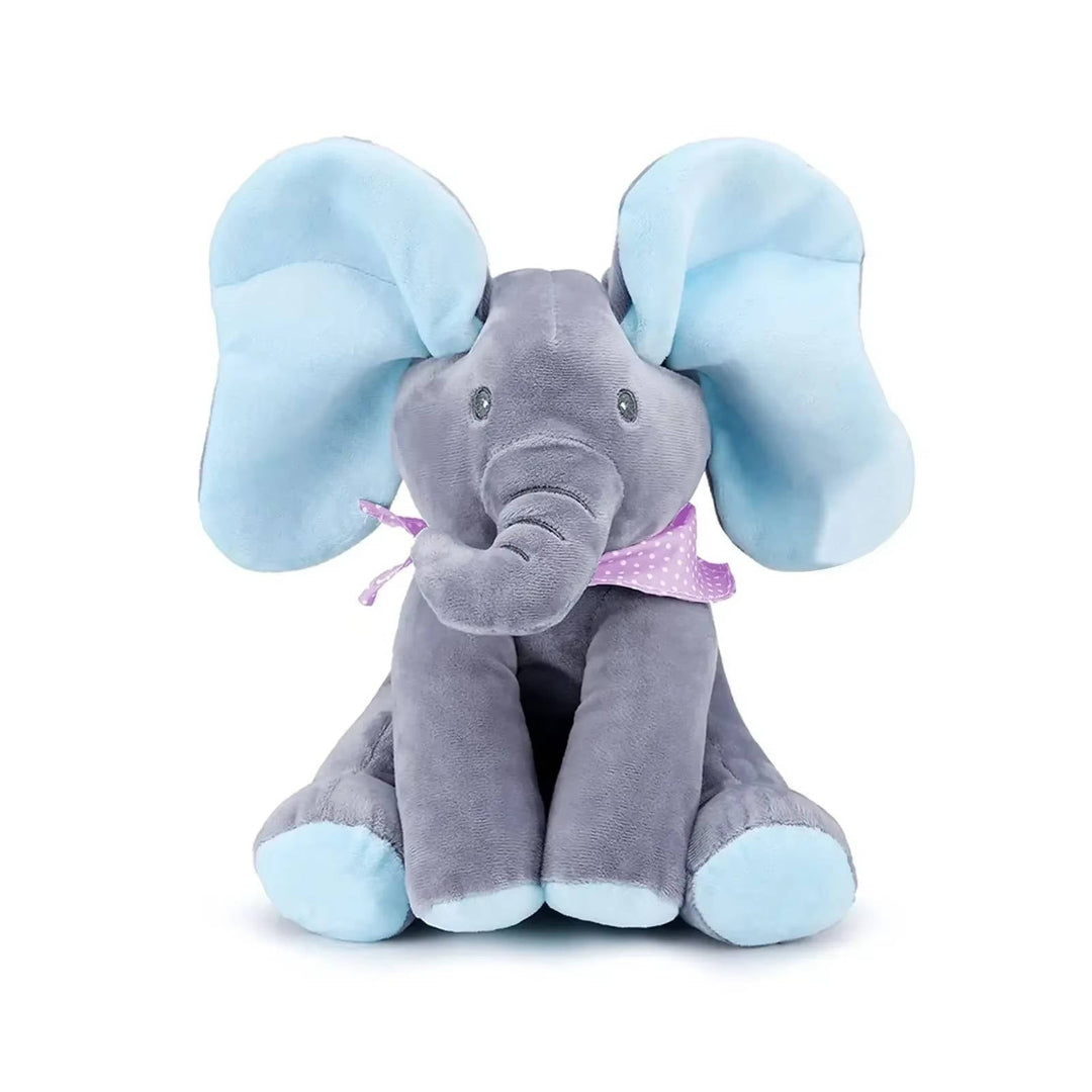 Elefante de juguete didáctico, suave y seguro, con sonidos y movimiento para bebés.