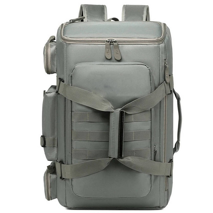 Mochila de viaje unisex de gran capacidad, impermeable, con compartimentos para laptop y organización.