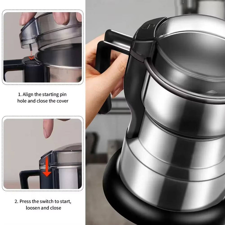 Molinillo eléctrico compacto y moderno para café en grano. Perfecto para cualquier cocina, molienda rápida y fresca.