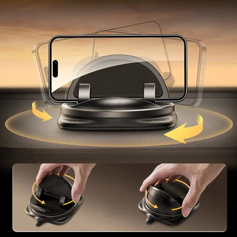 Accesorio coche: Soporte universal 360° para teléfono móvil, para un ajuste perfecto en tablero.