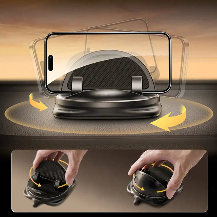 Accesorio coche: Soporte universal 360° para teléfono móvil, para un ajuste perfecto en tablero.