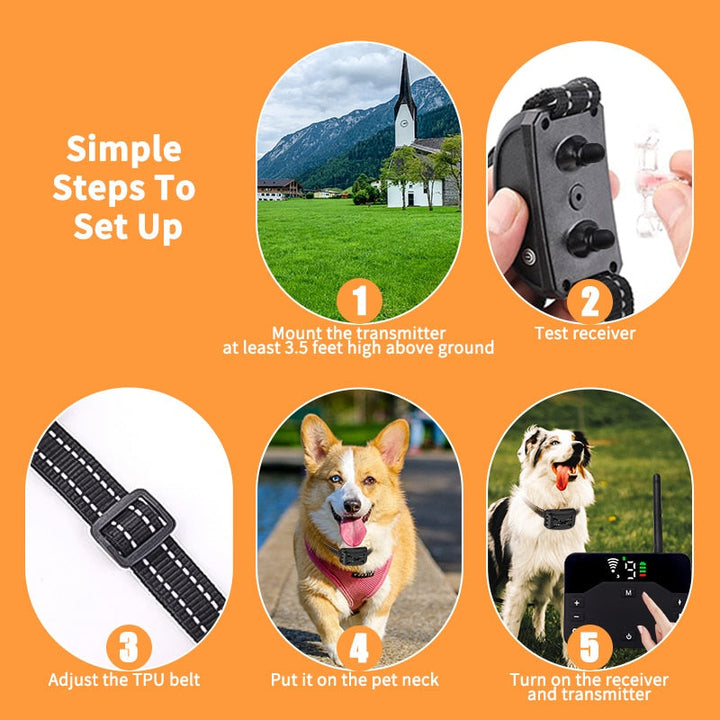 Kit de collar de contención inalámbrico para perros. Valla virtual para adiestramiento canino y libertad segura.