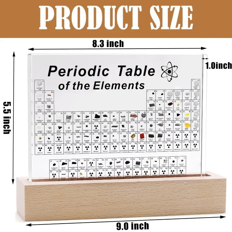 Moderna Tabla Periódica Acrílica con luz LED, decoración de escritorio para científicos y estudiantes de química.
