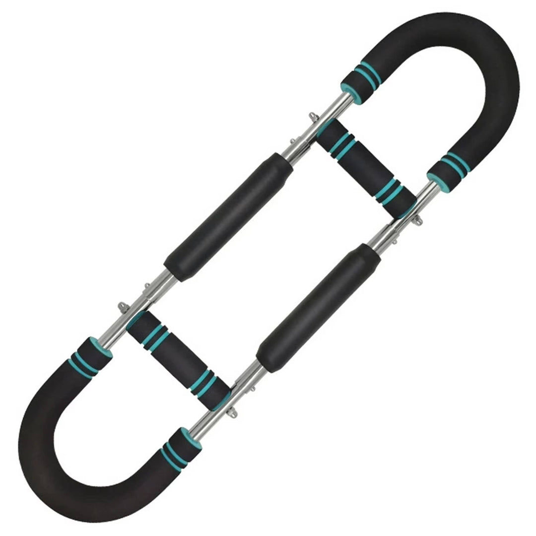 Equipo fitness de fuerza: expansor de pecho y brazos con agarres cómodos. Entrenamiento portátil para todo el cuerpo.