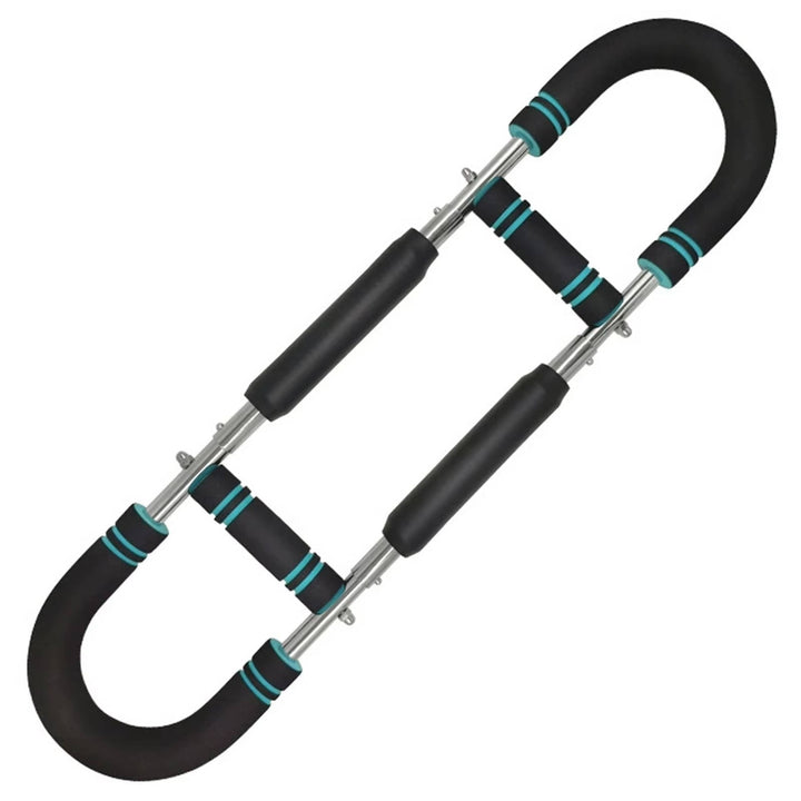 Equipo fitness de fuerza: expansor de pecho y brazos con agarres cómodos. Entrenamiento portátil para todo el cuerpo.