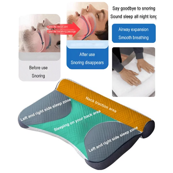Detalle de almohada cervical con relleno suave de plumón de ganso, ideal para un sueño profundo.