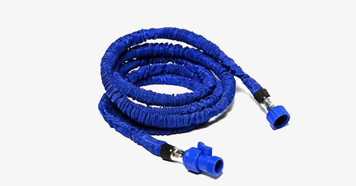 Manguera extensible duradera para riego eficiente del jardín. Flexible y compacta, perfecta para irrigación y jardinería.