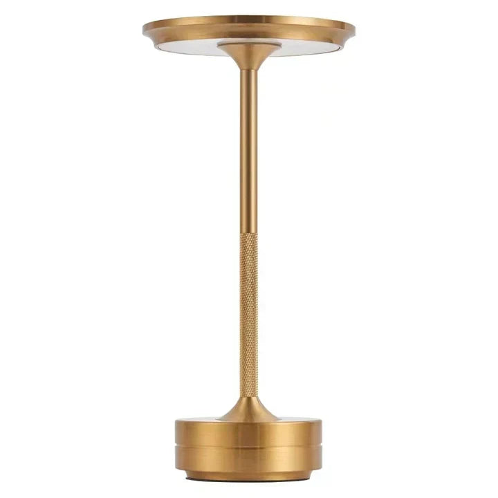Lámpara de mesa LED portátil con luz regulable e inalámbrica, perfecta para oficina, sala o dormitorio.