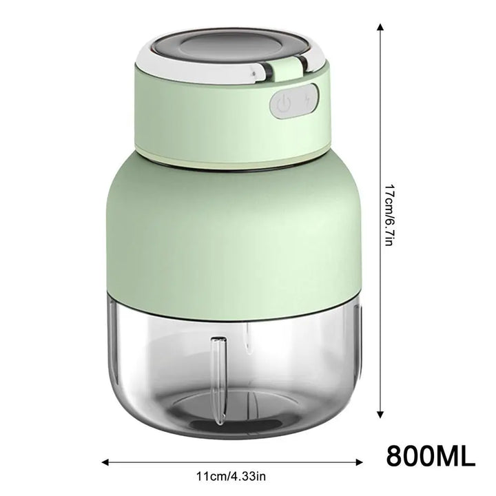 Extractor de jugos portátil, promueve la salud con bebidas frescas. Fácil de limpiar y usar a diario.