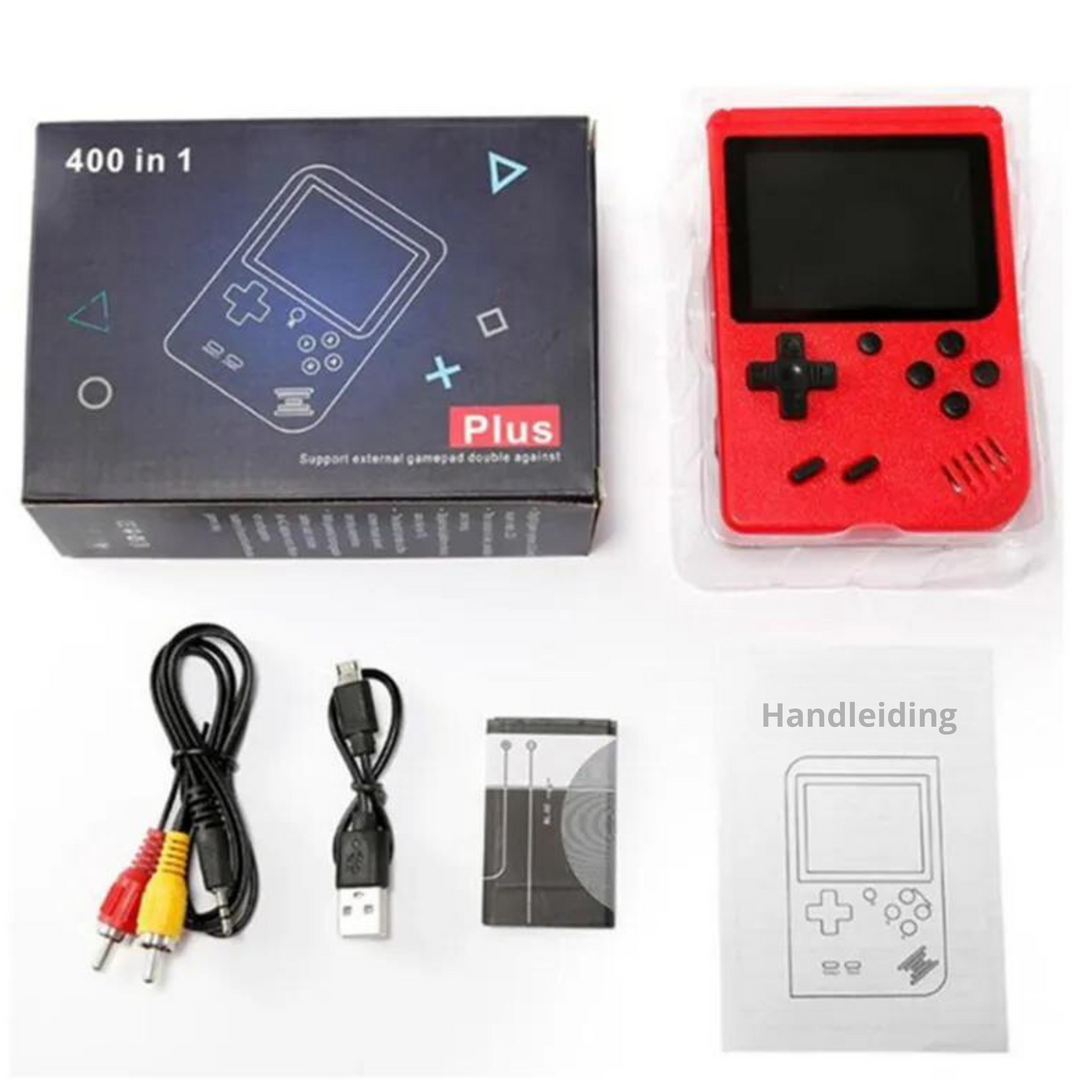 Consola retro portátil para videojuegos, entretenimiento garantizado con cientos de títulos clásicos.