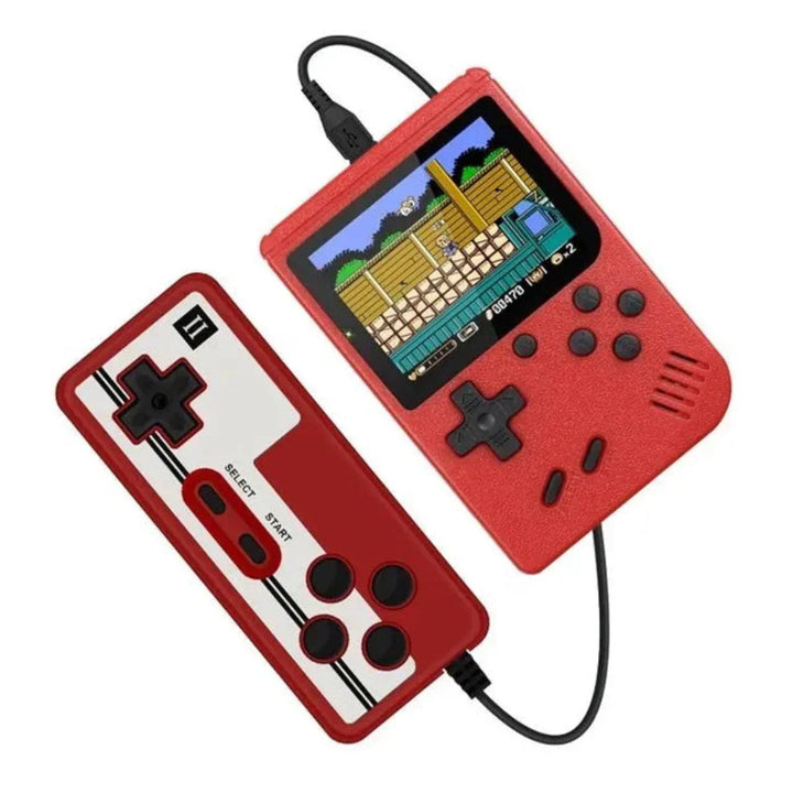 Consola de mano con pantalla a color, perfecta para jugar a más de 400 títulos retro en cualquier lugar.