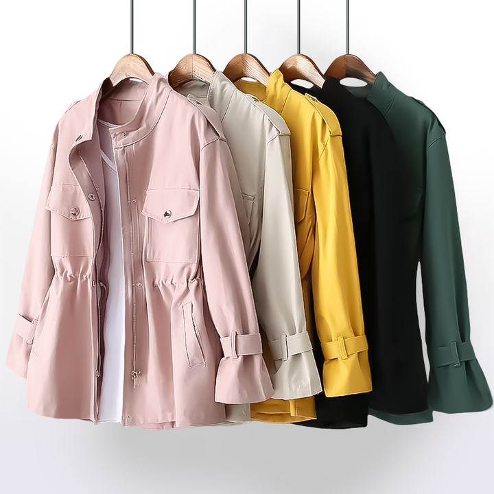Moda femenina: Chaqueta elegante de mujer para otoño. Estilo sofisticado que combina con ropa de oficina y casual.