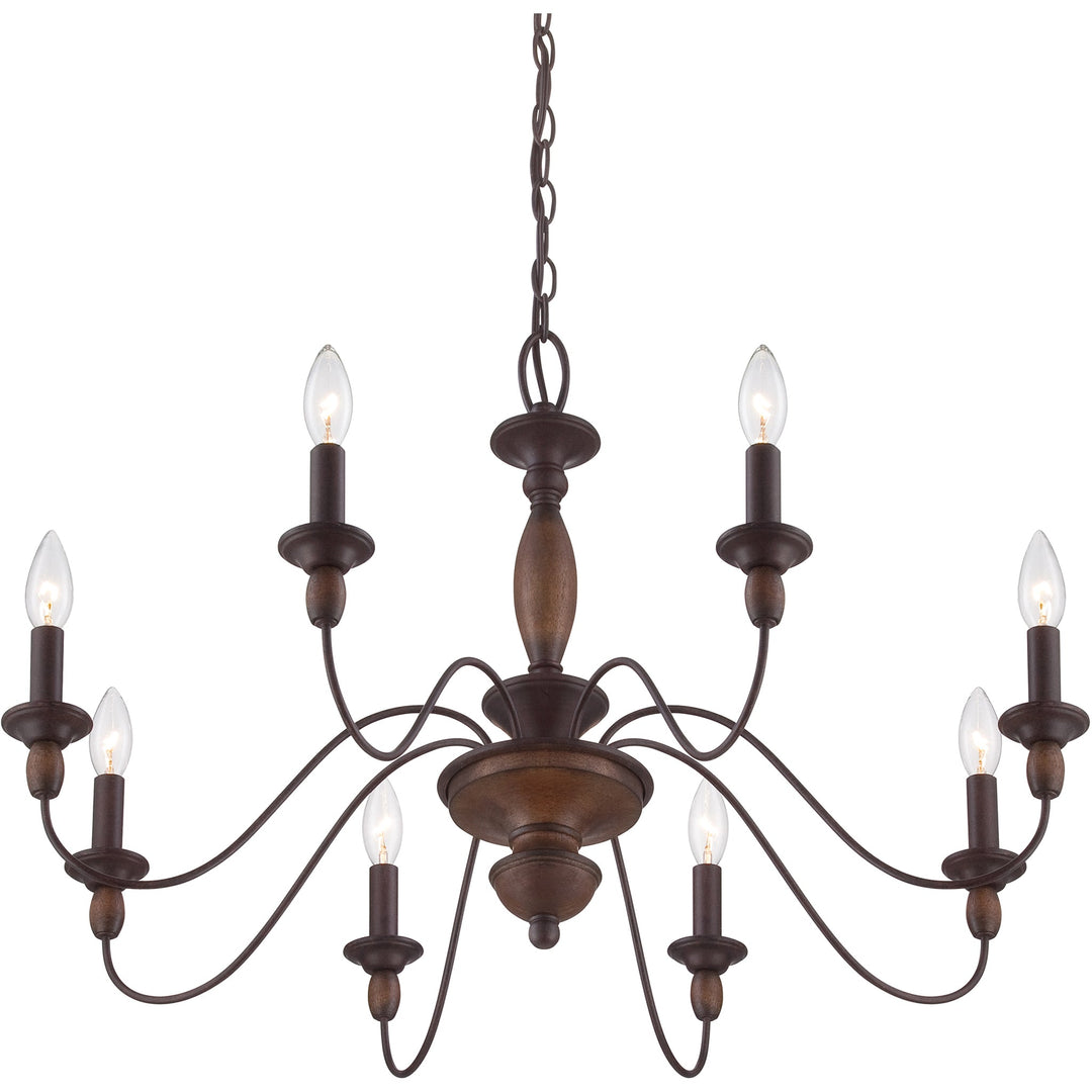 Iluminación de diseño para entrada: candelabro moderno de madera y metal. Elegancia.