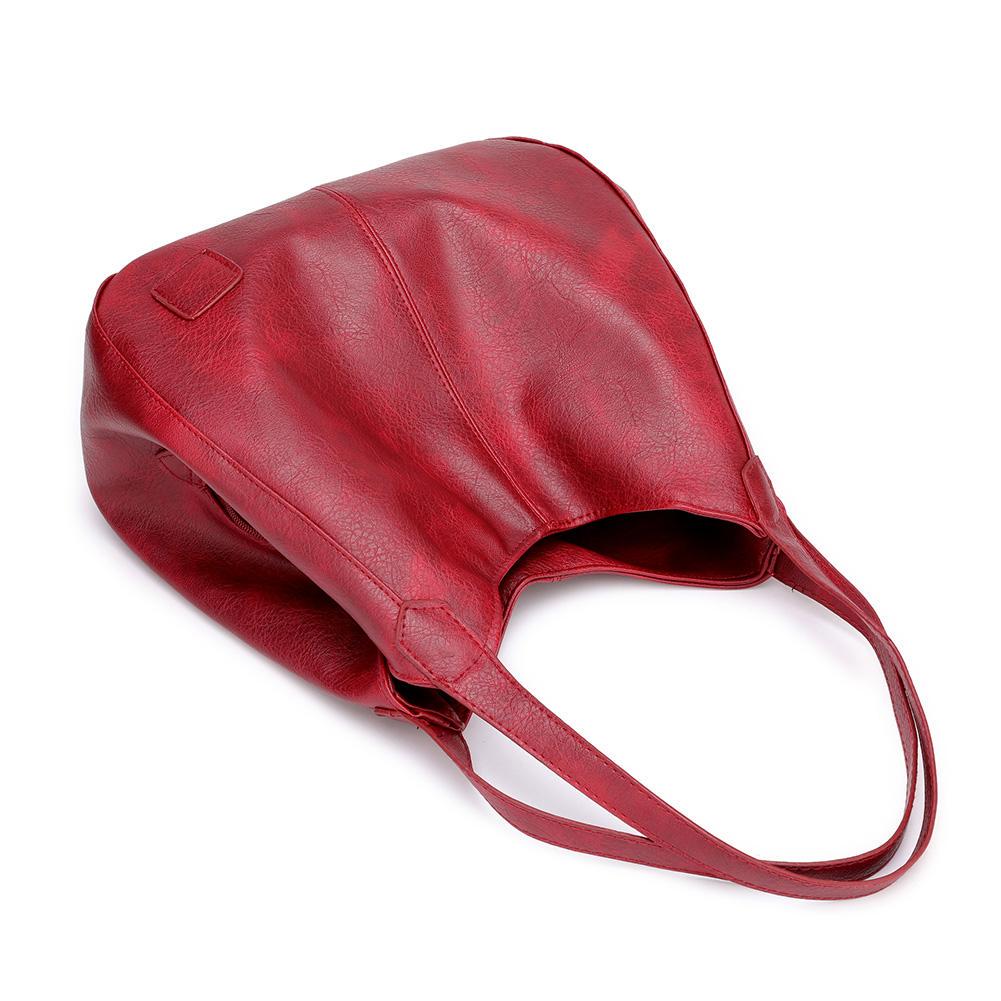 Bolso grande de piel sintética para mujer, hombro, gran capacidad. Vintage y práctico para el diario.
