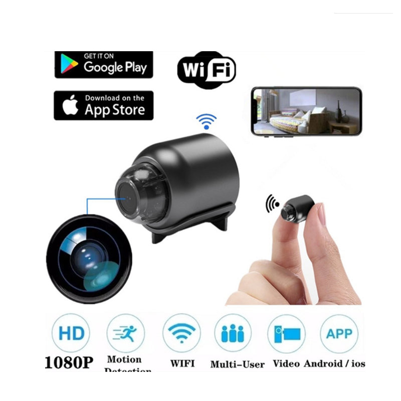 Cámara espía oculta WiFi Full HD 1080p para seguridad discreta en hogar u oficina, con detección de movimiento.