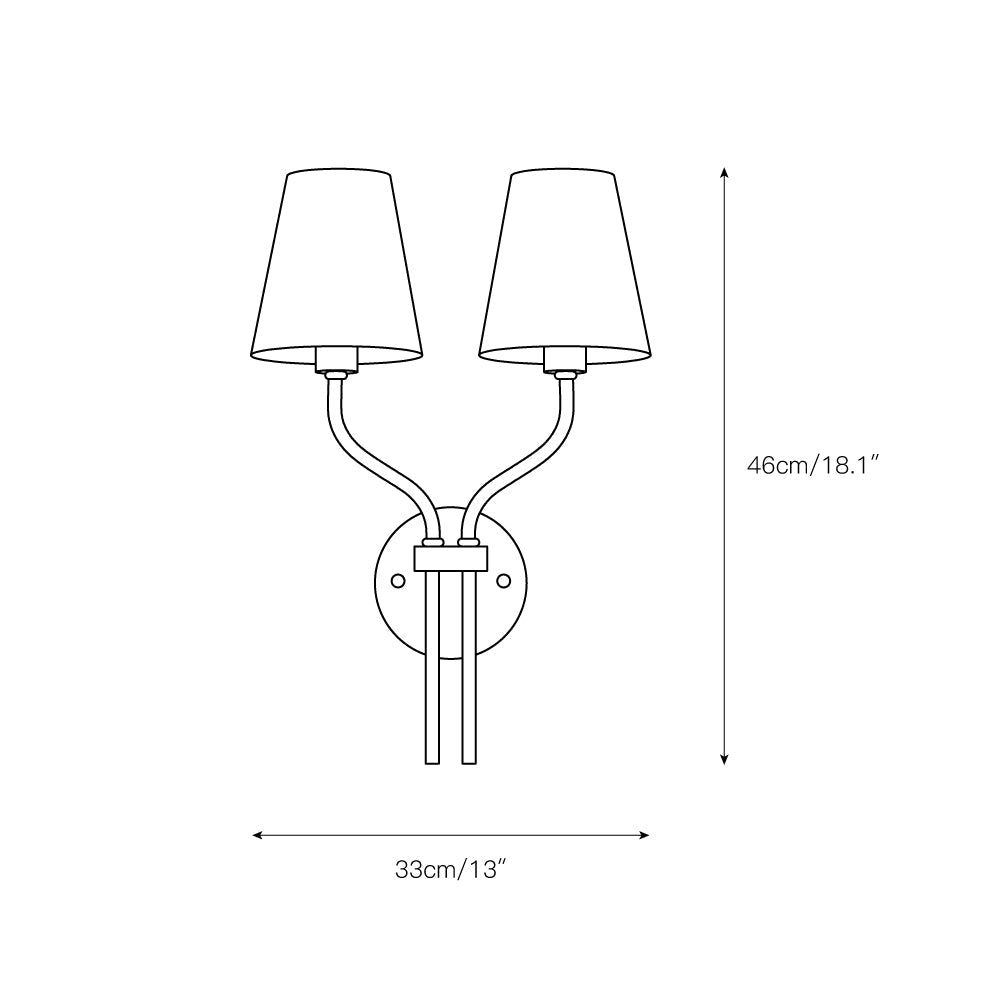 Lámpara de pared dorada doble de lujo, ideal para un look de hotel de alta gama en tu hogar.