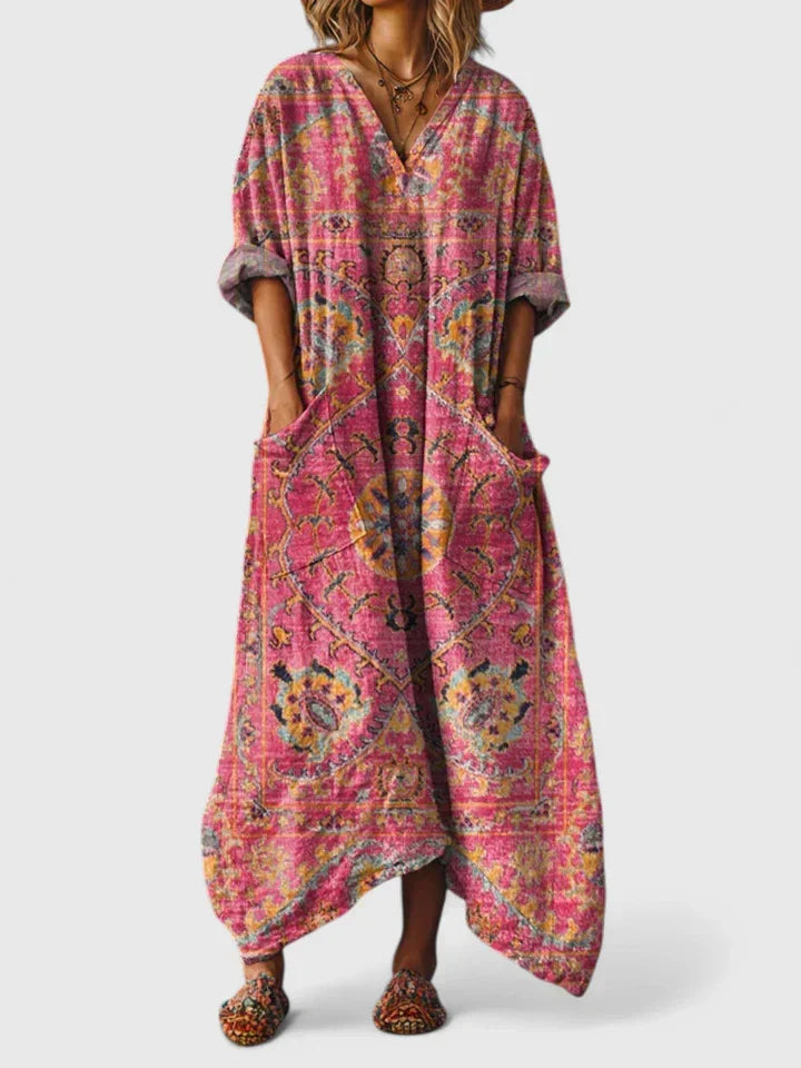 Vestido versátil para mujer, de día o noche, combinando fluidez, comodidad y elegancia femenina.