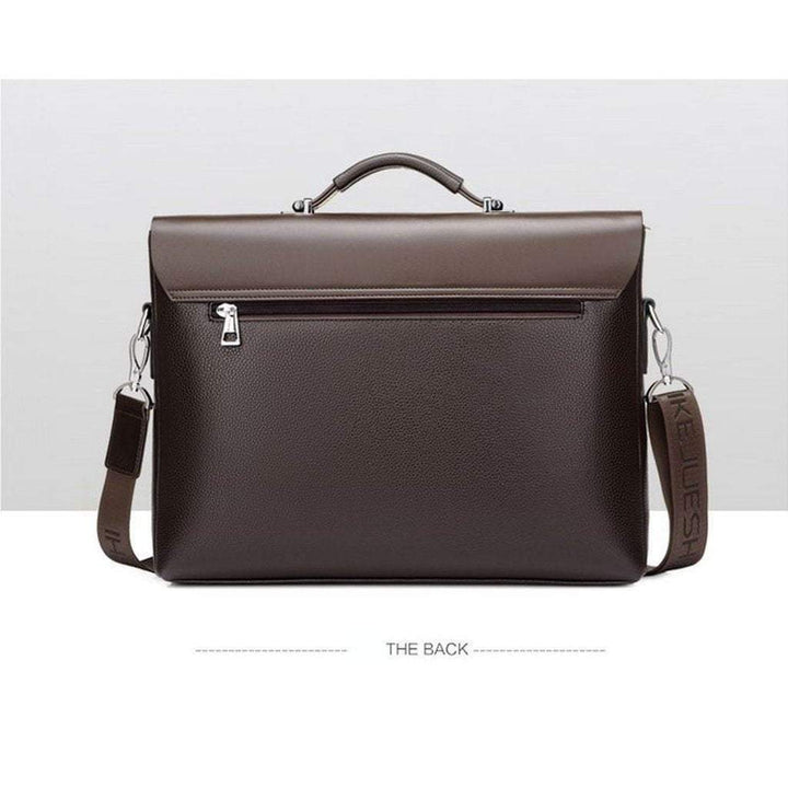 Maletín de negocios profesional de cuero sintético para hombre, perfecto para viajes y reuniones ejecutivas.