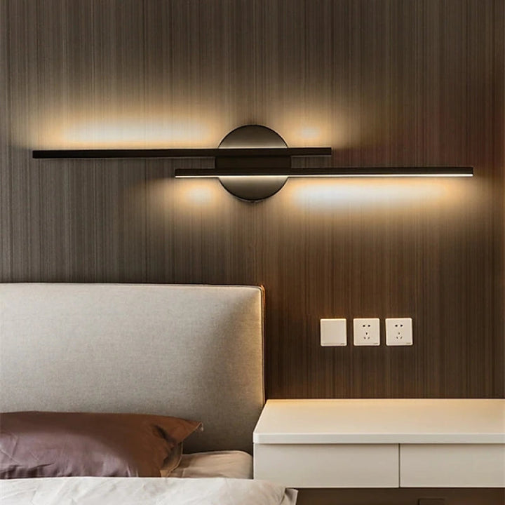 Iluminación LED de pared con diseño disco y línea. Aplique moderno nórdico para cualquier estancia.