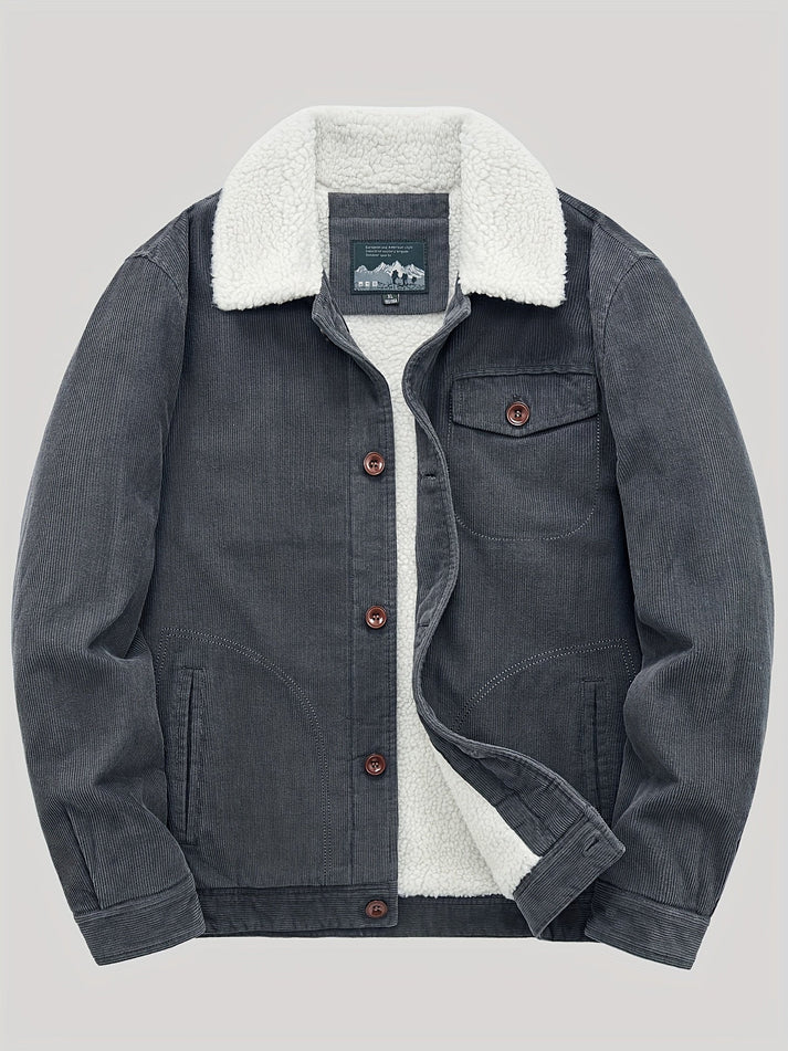 Abrigo exterior casual para hombre, cálido y protector, con práctico bolsillo en el pecho. Ropa de invierno.