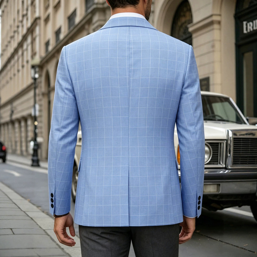 Chaqueta ligera de cuadros para hombre, ideal para look casual o formal de oficina.