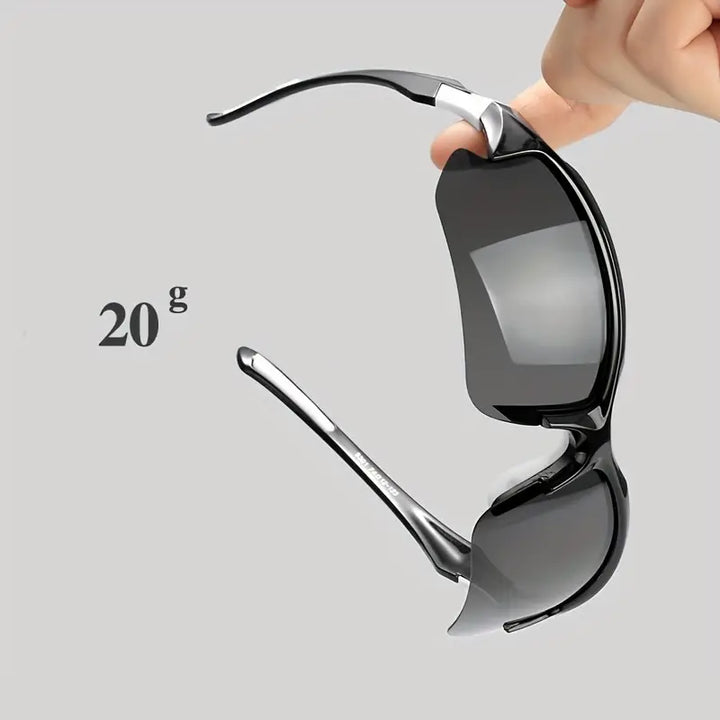 Gafas deportivas para hombre: lentes polarizadas para visión clara en ciclismo y running.