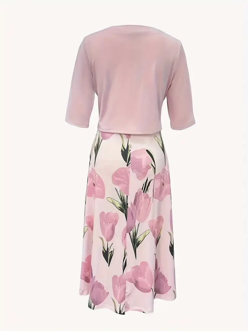 Vestido maxi floral de fiesta, cómodo y elegante para mujeres, ideal para celebraciones y eventos especiales.