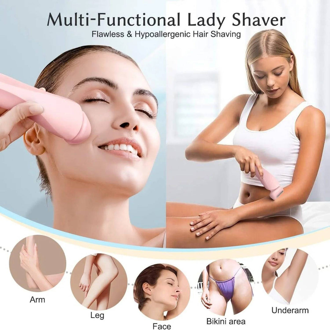 Afeitadora inalámbrica para mujer, depilación cómoda y precisa. Uso corporal, recargable, para piel sensible.